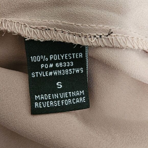 Women's Summer Blouse Tan Taupe 3/4 tie sleeve off shoulder size S by TIMING - Picture 7 of 8